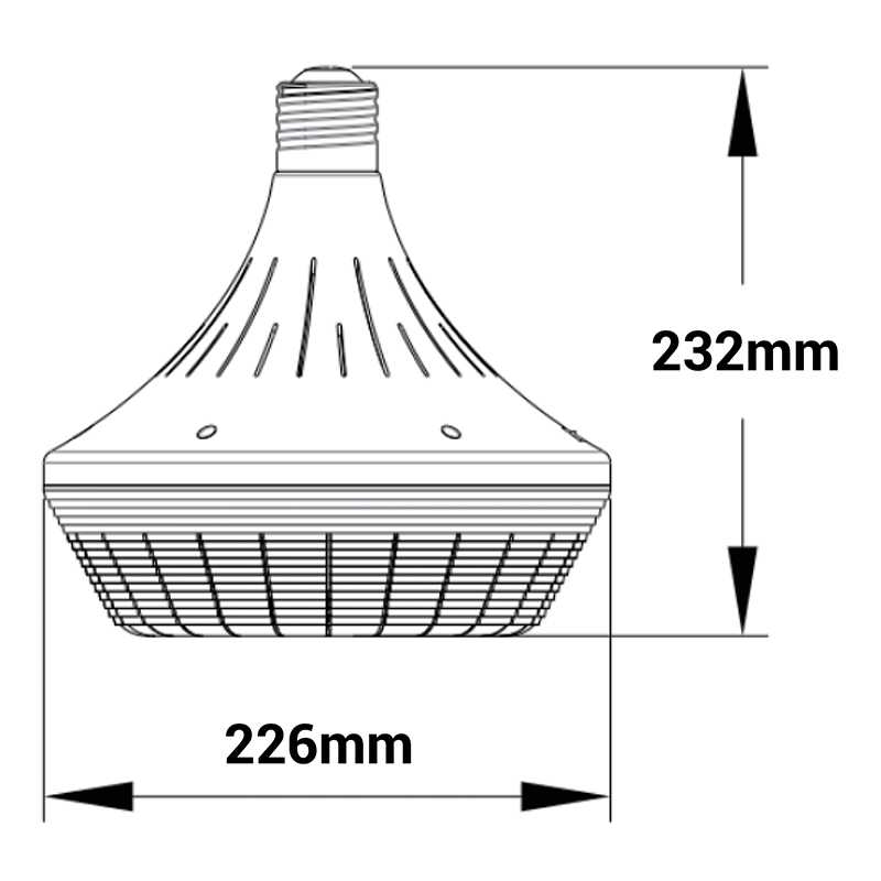 Bombilla LED E40 150W 5000K para campanas industriales