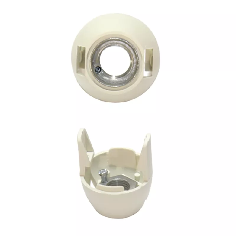 Cabeza Termoplástico E14 ALG Blanca con rosca metálica