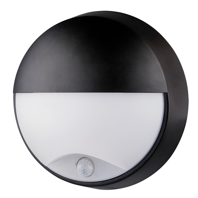 Aplique LED Serie Visera con Sensor IP54 Negro